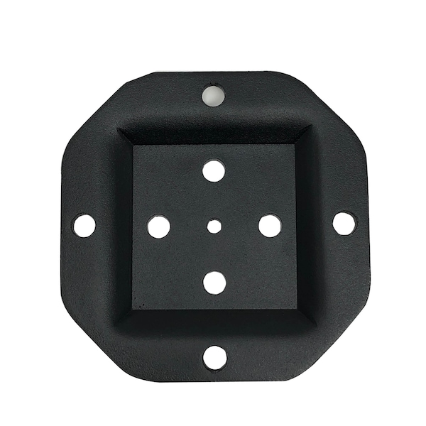 Nuvo Iron BLACK 4in x 4in HEAVY DUTY WOOD POST CONNECTOR PLATE HDWPCP4B - main